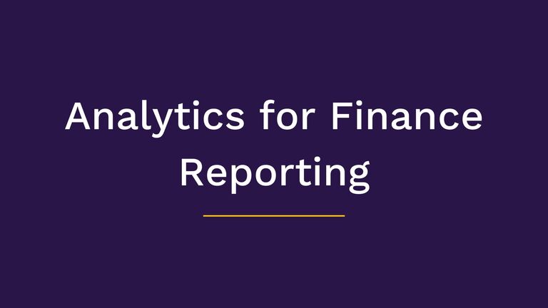 New Finance Analytics. Game Changing Insights