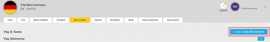 create new P&T elements create new P&T elements